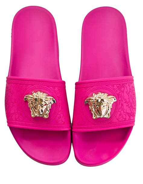 pink versace slide|hot pink Versace slides.